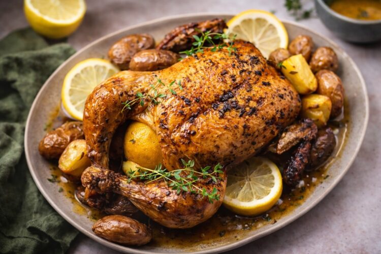 Frango assado no forno com limão e alho: receita que sai sempre bem