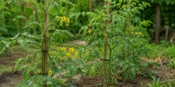 Porque os tomateiros deixam de dar frutos no verão mesmo com muitas flores
