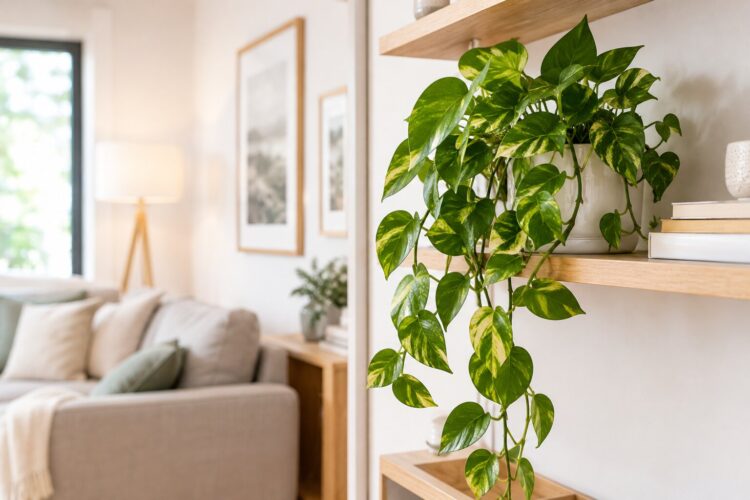 Plantas pendentes ideais para prateleiras e estantes