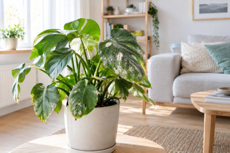 Sinais de que uma planta de interior está a receber sol a mais