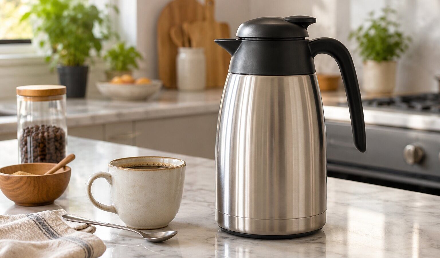 Garrafa térmica com cheiro a café: a limpeza que o remove sem estragar as borrachas