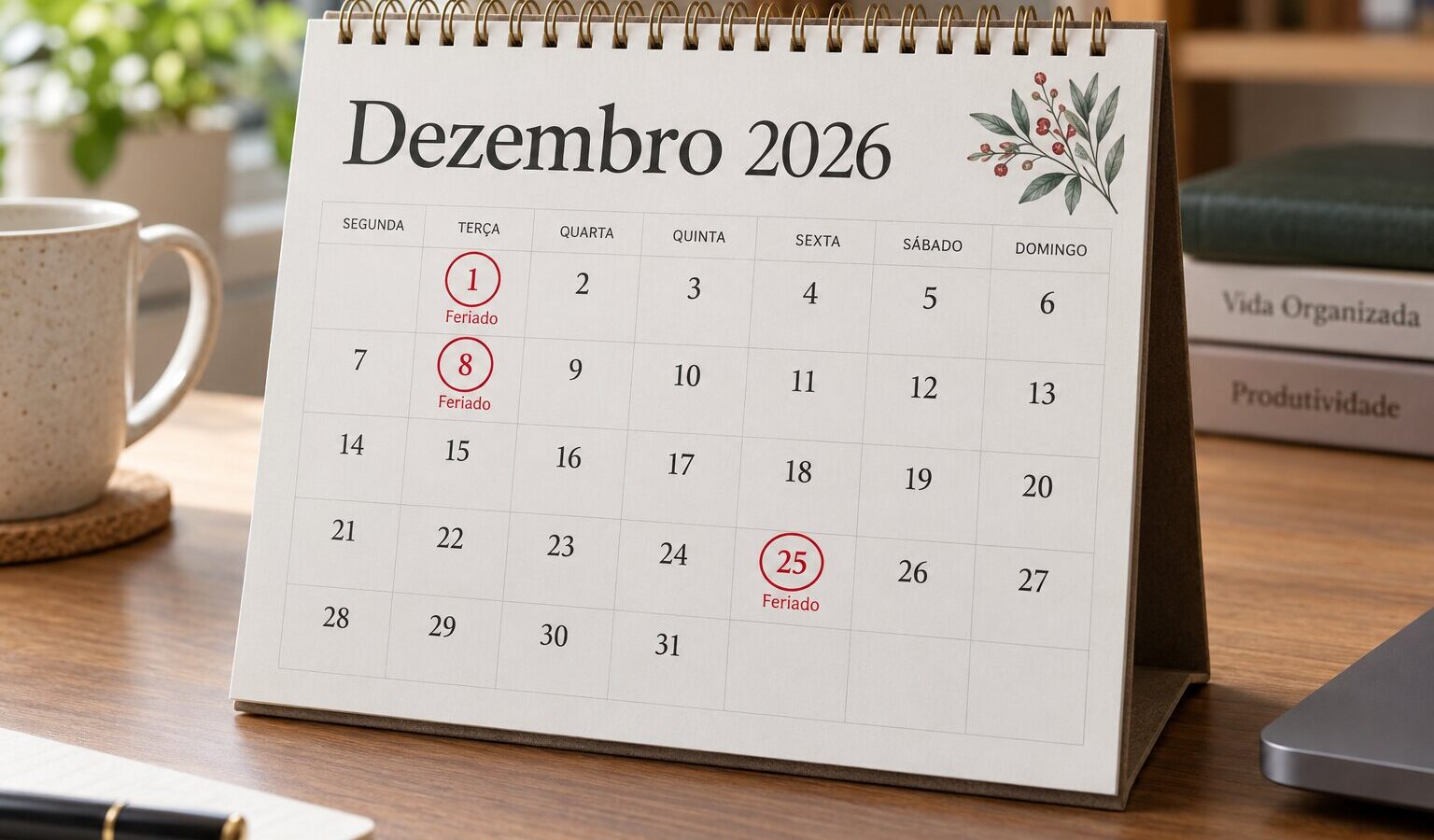 Pontes de dezembro de 2026: os feriados à terça e os dias de férias que dão mais descanso seguido