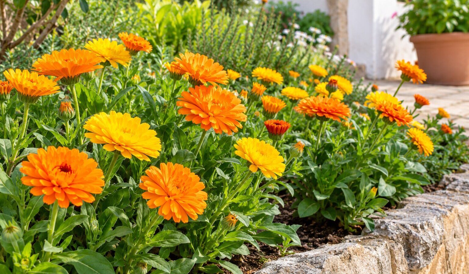 Calêndulas semeadas em outubro: porque florescem mais cedo do que as semeadas na primavera