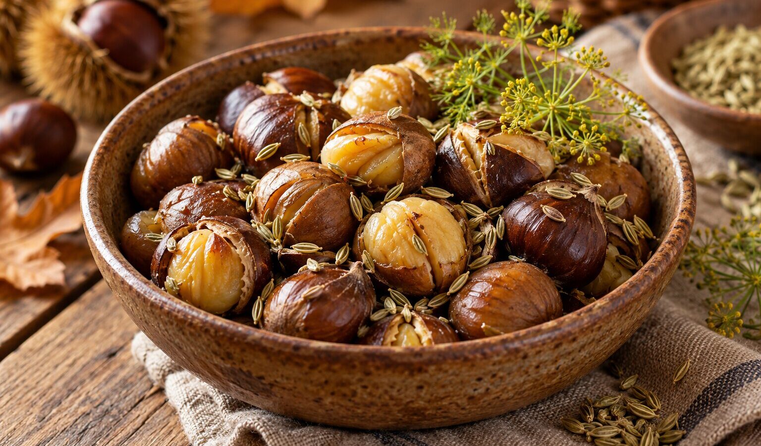 Castanhas cozidas com erva-doce: a receita antiga que perfuma a cozinha no outono