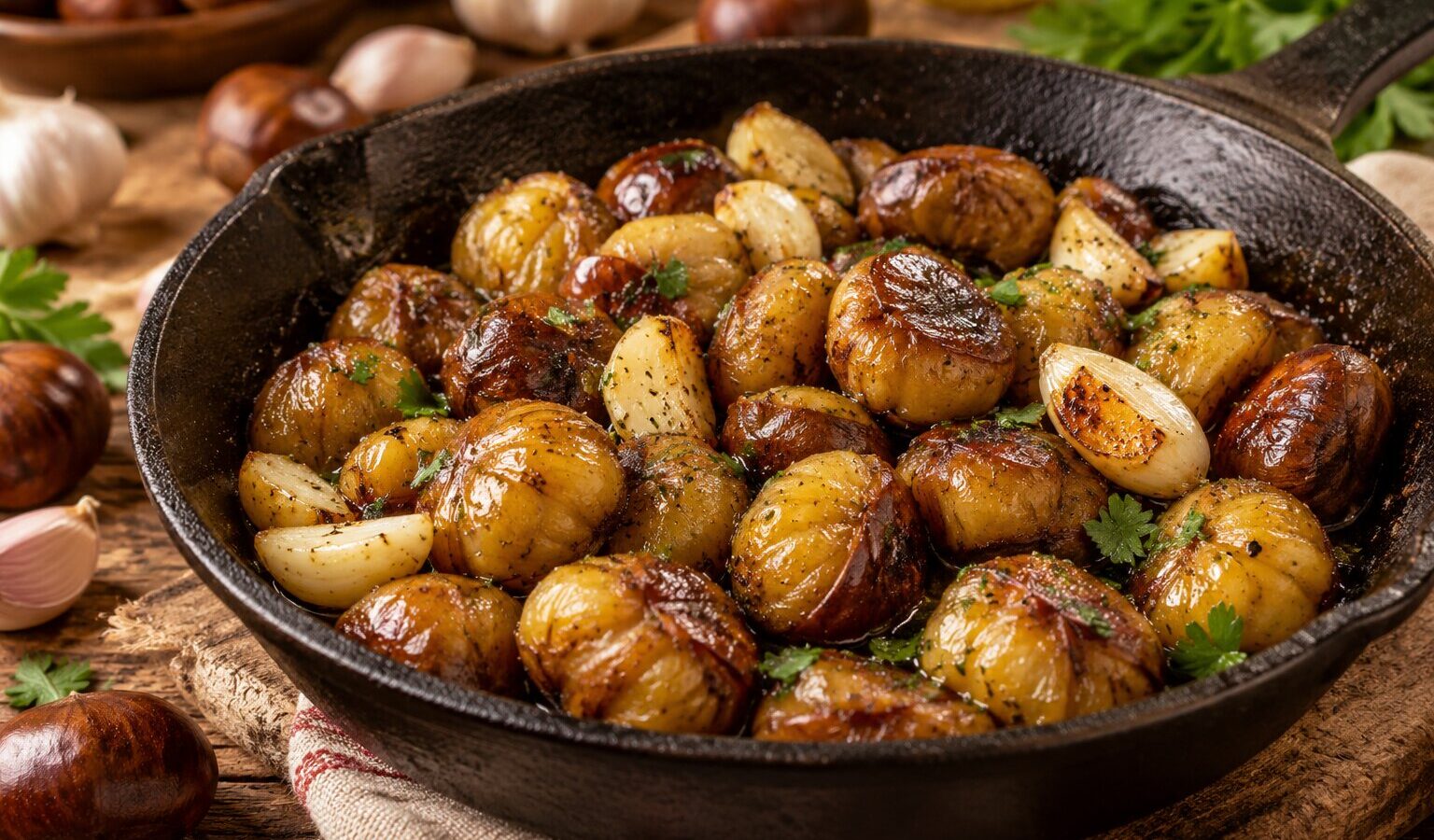 Castanhas fritas com manteiga e alho: o que fazer às castanhas que sobraram