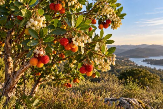 Medronheiro no outono: porque tem flores e frutos ao mesmo tempo e quando amadurecem os medronhos