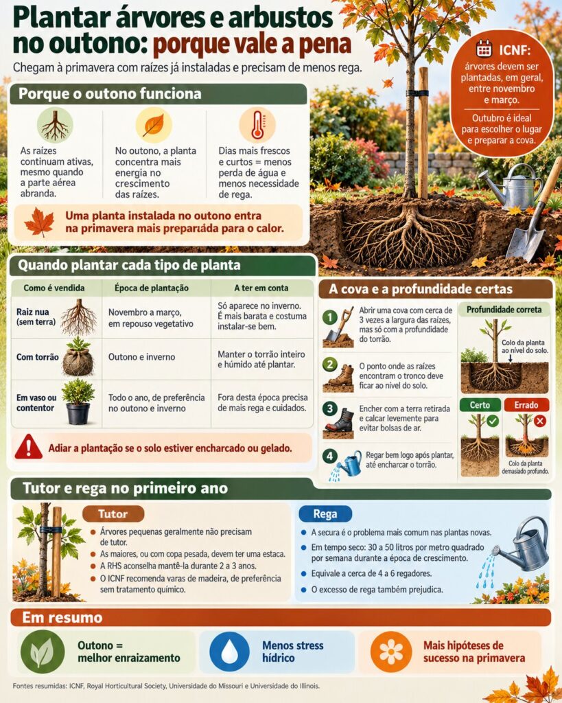Plantar árvores e arbustos no outono: porque as raízes ganham avanço antes da primavera