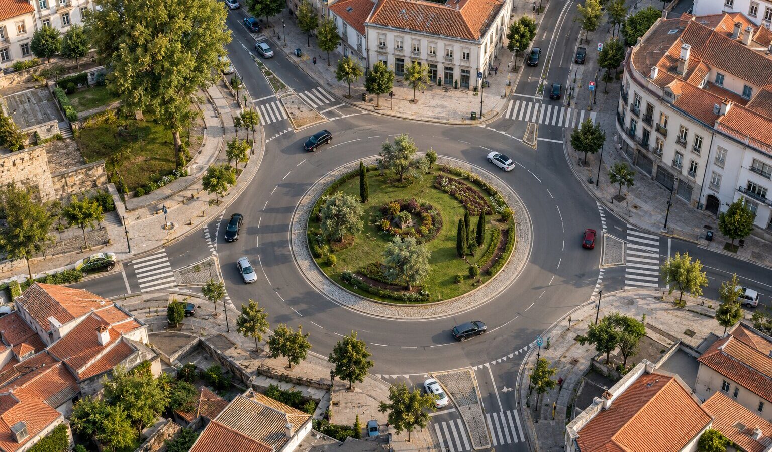 Em que via circular numa rotunda até cada saída: a trajetória certa num simulador